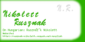 nikolett rusznak business card